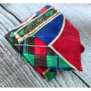 615 Collection Men's Christmas/Santa/Holiday Expressive Tie Polyester Red/Green